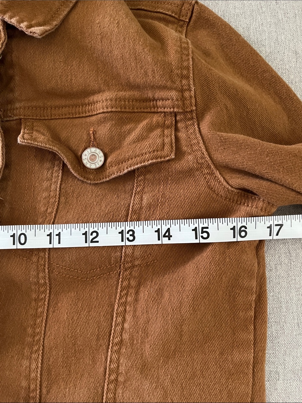 Rust Brown Denim Jacket - Picture 6 of 7
